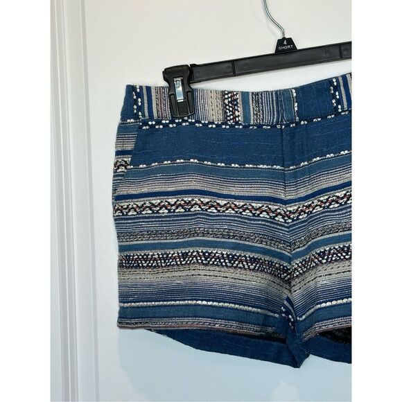 Joie Merci Ethnic Blue Striped Shorts Size 2 - Picture 2 of 6